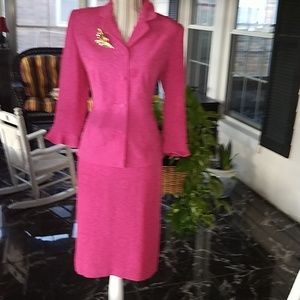 Hot pink 2 piece skirt & top